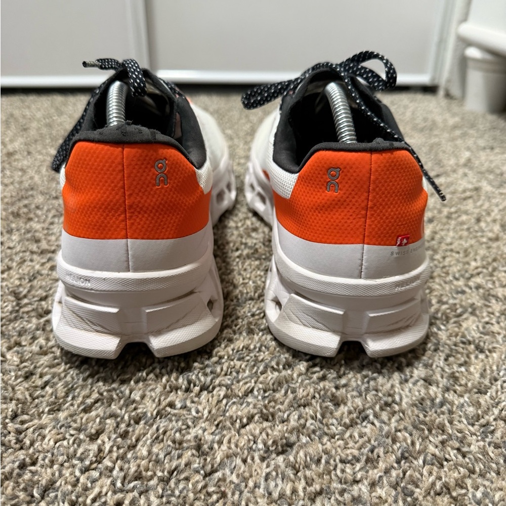 On cloud monster Running White and Orange Athletic Shoes - Picture 5 of 8